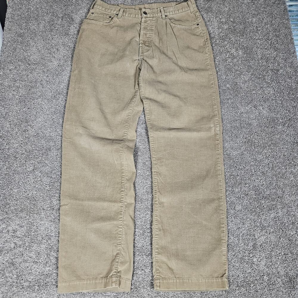Vintage Abercrombie & Fitch Pants Mens 34x33 Khaki Corduroy Made In USA Relaxed